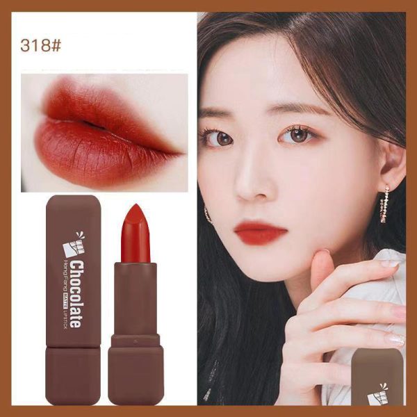 Chocolate Caramel Cocoa Shape Velvet Texture Matte Lipstick Waterproof